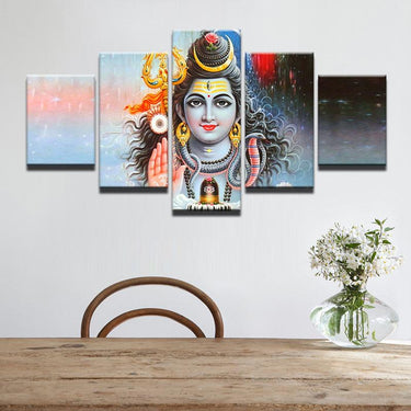 Attractive 5 Pc Canvas Panel Painting-perfect for Lord Shiva Devotees!